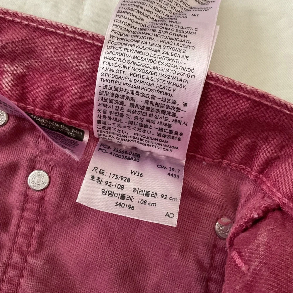 Levi's 569 Loose Straight Men's Pink Acid Wash Denim Shorts 36 Streetwear Skater